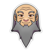 Anime art style sticker of Uncle Iroh
