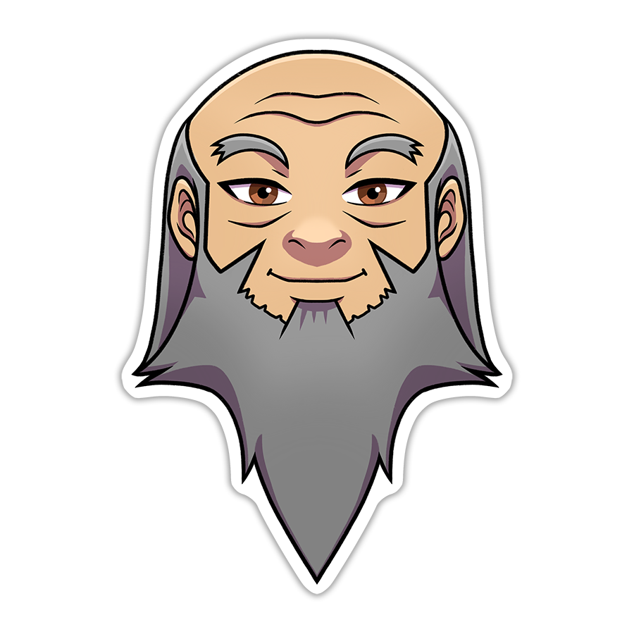 Anime art style sticker of Uncle Iroh