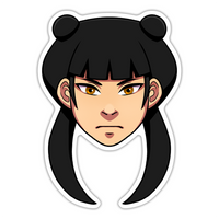 Anime art style sticker of Mai
